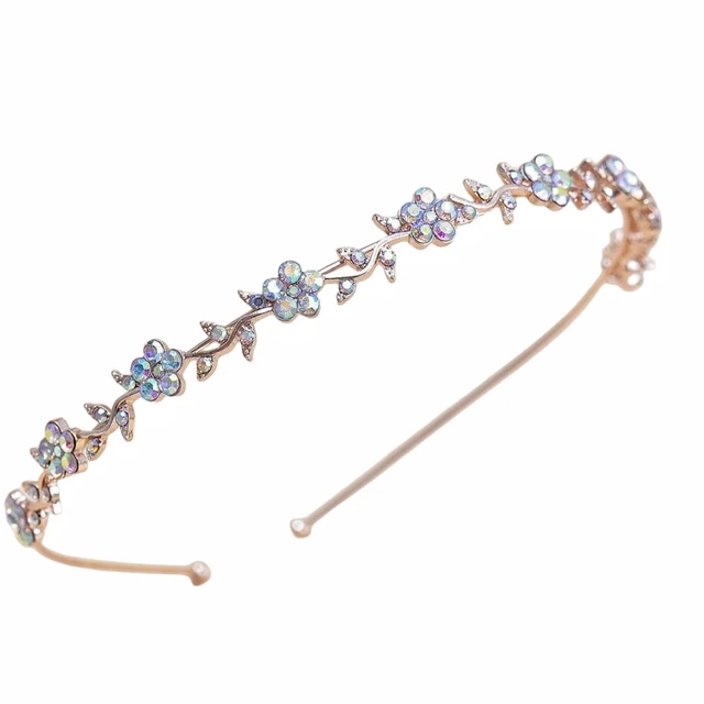 Diadema de diamantes de imitación de flores para mujer, tocado para el cabello - Imagen 6