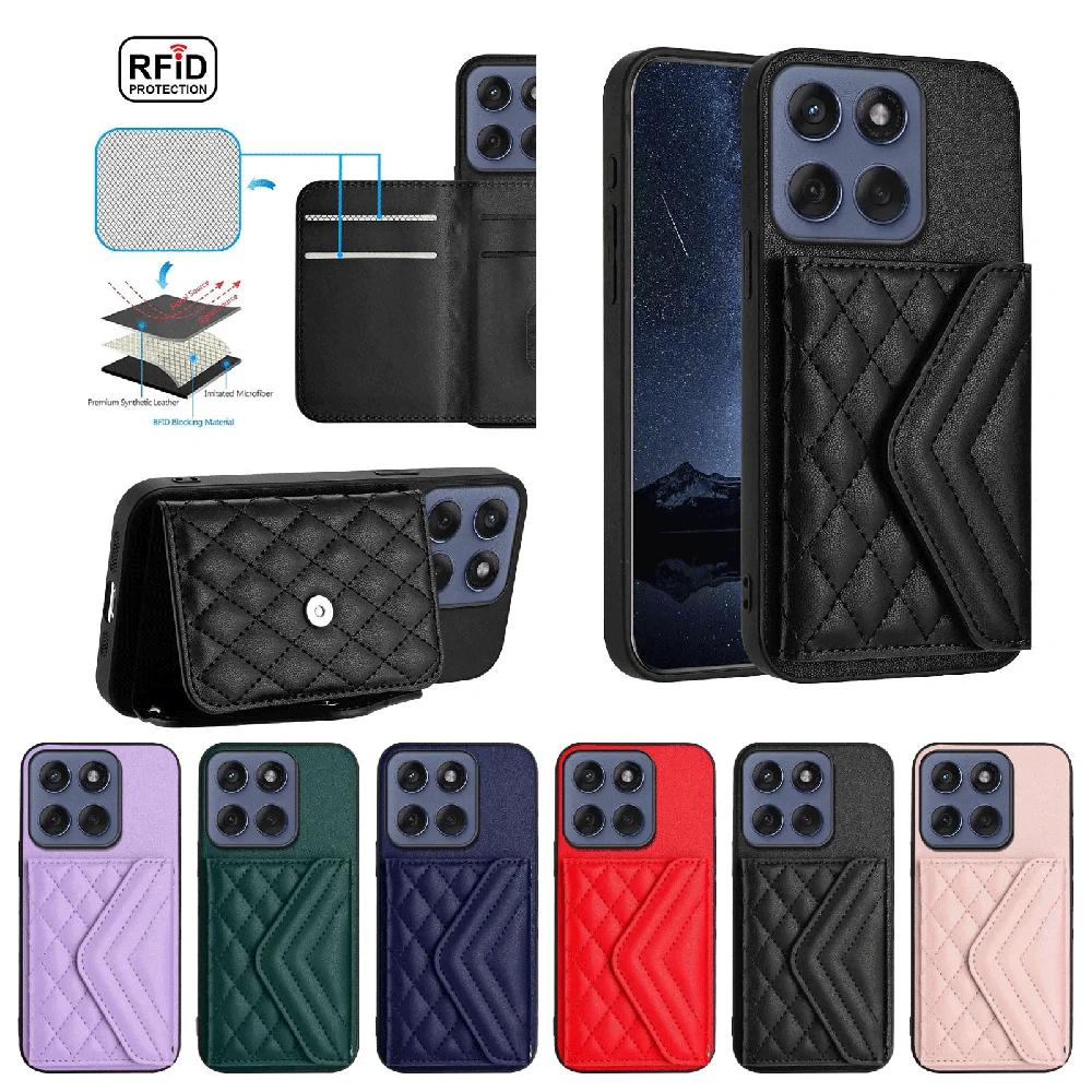 Crossbody Strap Wallet Phone Case with Enhanced Protection
