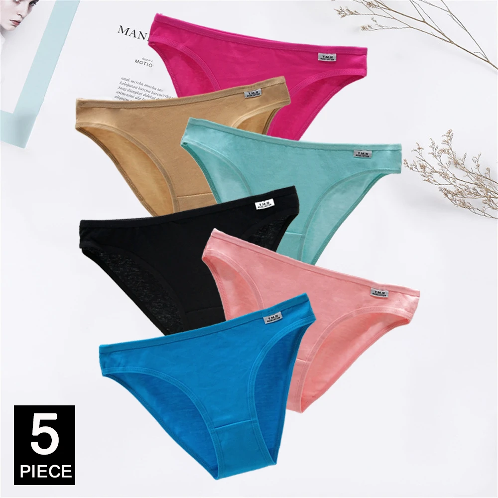 

Cotton Panties Women Briefs Women Panties Sexy Female Underpants Solid Color Intimate Pantys 5 pcs/lot