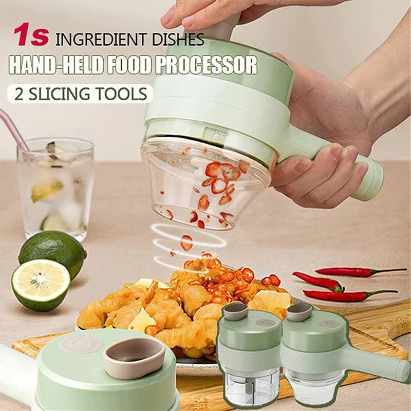 Portable Electric Vegetable Chopper Food Processor for Kitchen,vegetable slicer,mini garlic chopper,food processor