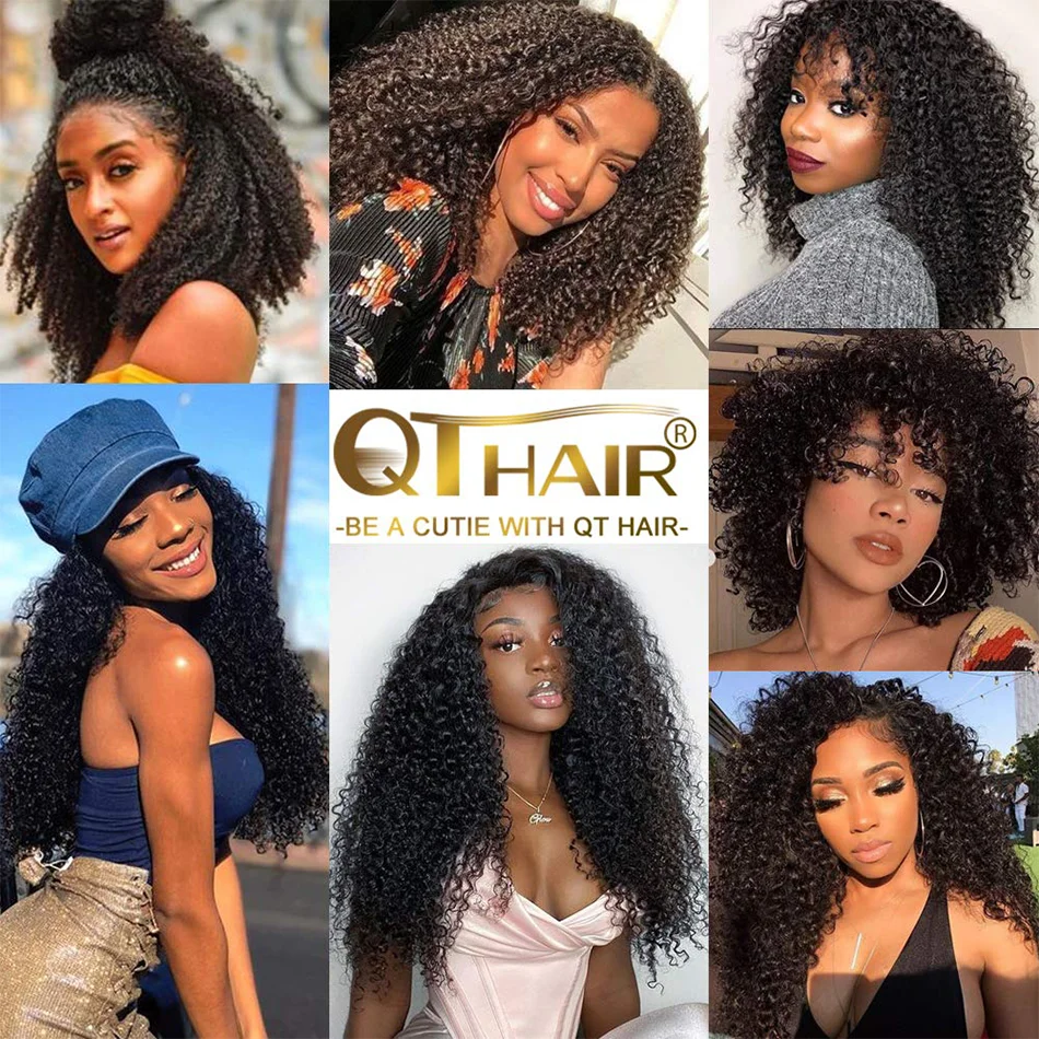 Mongolian Kinky Curly Human Hair Bundles 1/3/4 Pcs Remy Human Hair Weave Bundle Kinky Curly Bundles Natural Color Hair Extension