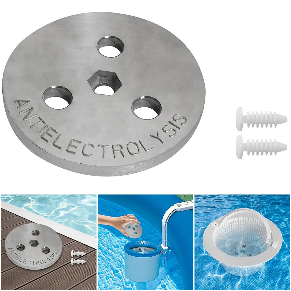 Salt System Pool Skimmer Basket Zinc Anode Weight Pool Skimmer Basket Weight Zinc Anode Plate Keep Your Skimmer Basket in Place