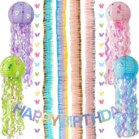 

Sea Under Little Mermaid Wedding Birthday Party Decor Kids Baby Shower Colorful Shell Disposable Tableware Mermaid Party