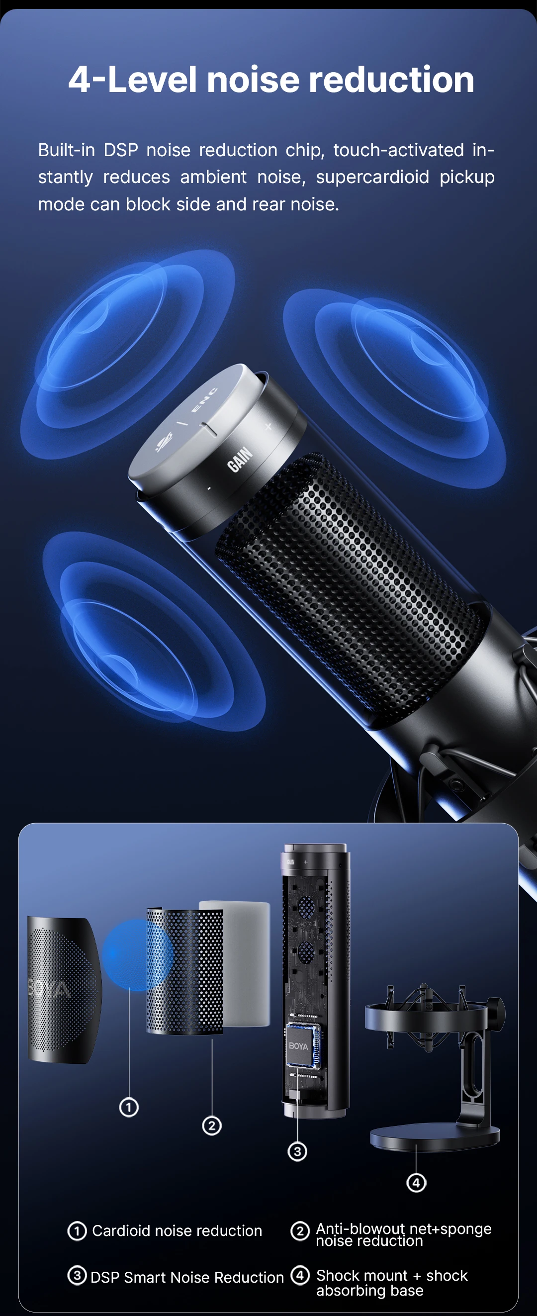 Boya K9 Vibrant Lighting Condenser Microphone in Bangladesh