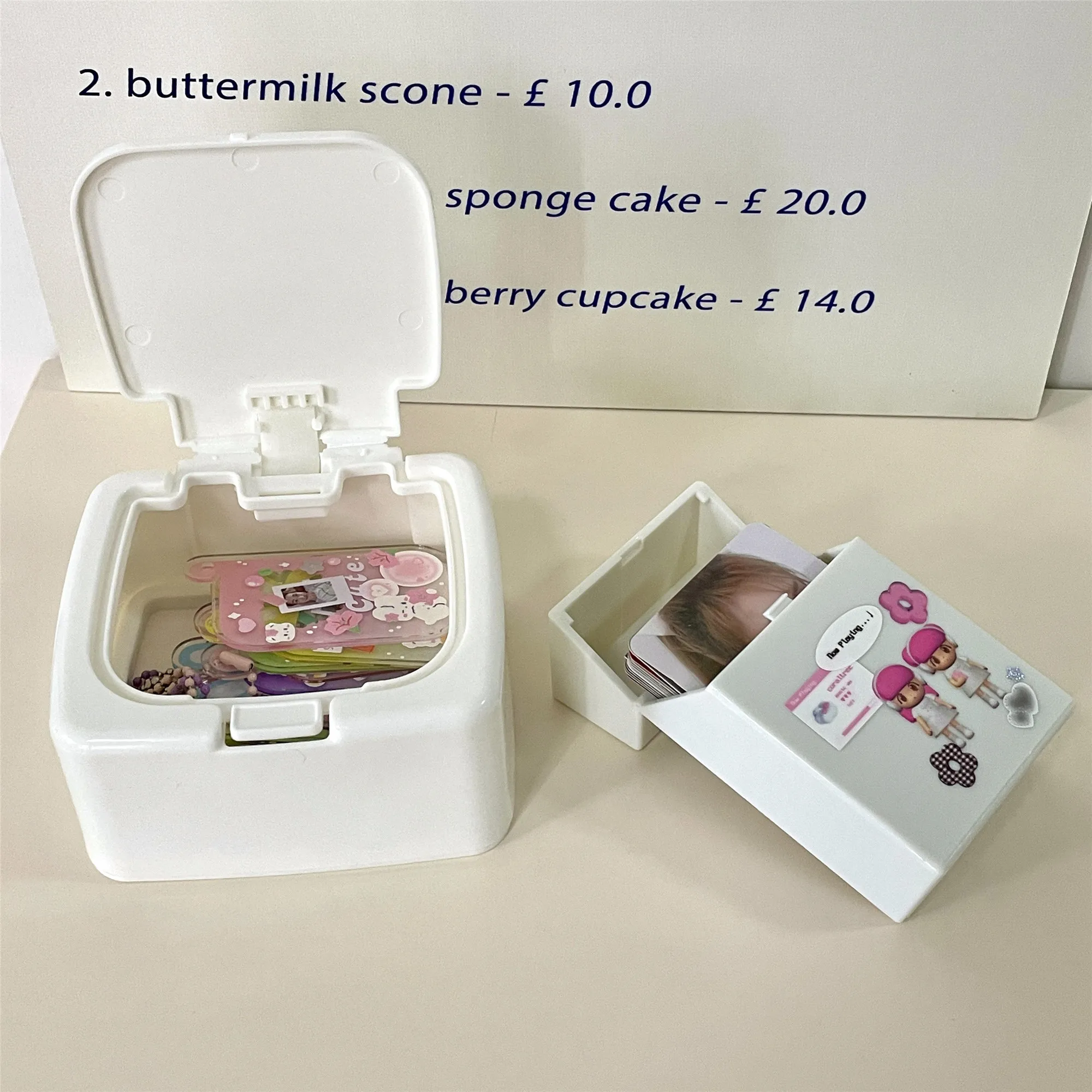 SKYSONIC INS ABS White Storage Box Multifunctional Dustproof Organizer Photocards, Stationerry,Make Up Sorting Flip Holder Suppl 4