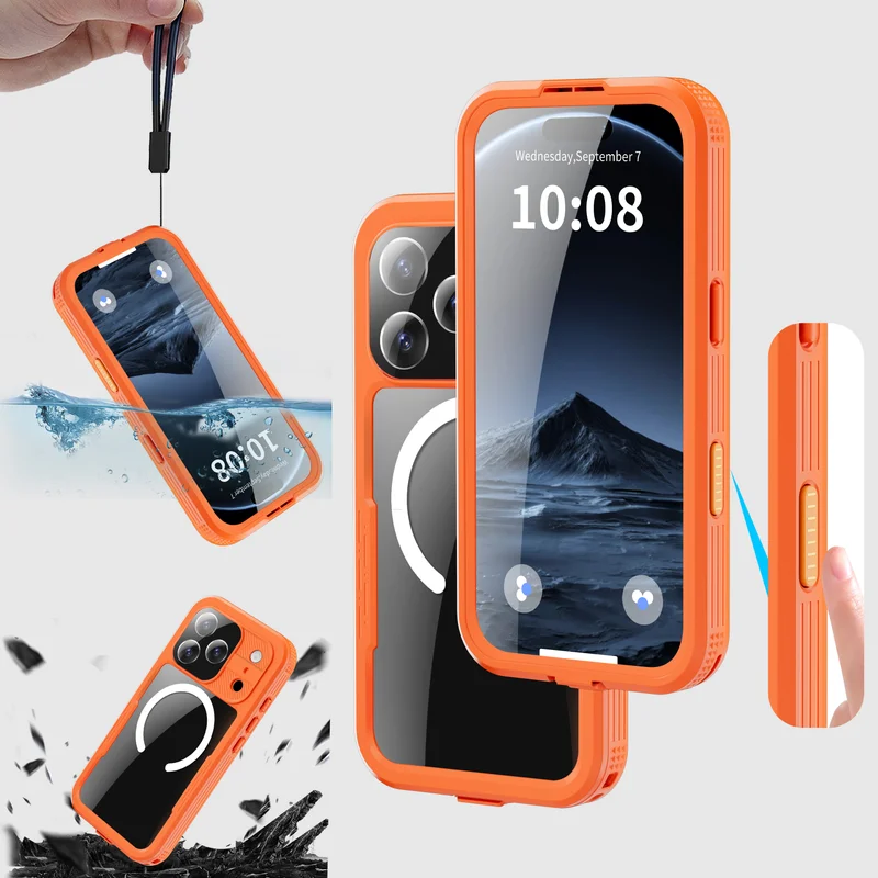 360 Degree Fully Protected Shock, Dust, And Snow Resistant IP68 Waterproof Phone case Suitable for iPhone 17Air 17 Pro max