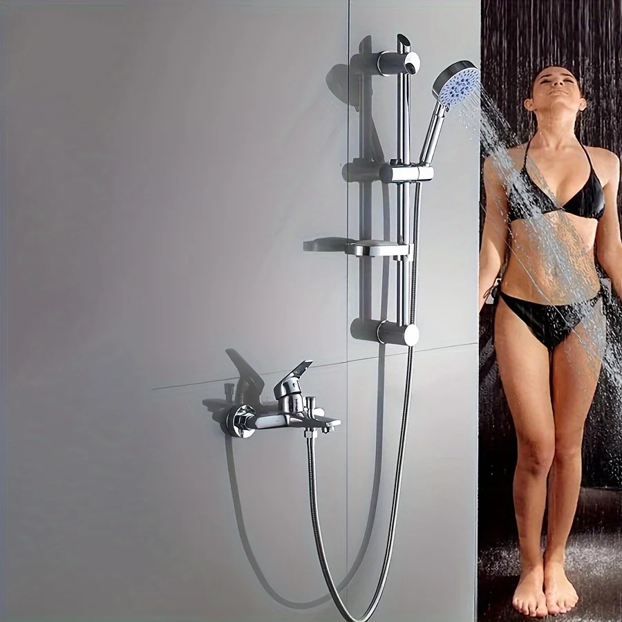 1 Set Electroplated 304 Stainless Steel Washroom Shower Hot And Cold Faucet, Bathroom Toilet Bathroom Tub Water Mixing Valve, Co 2