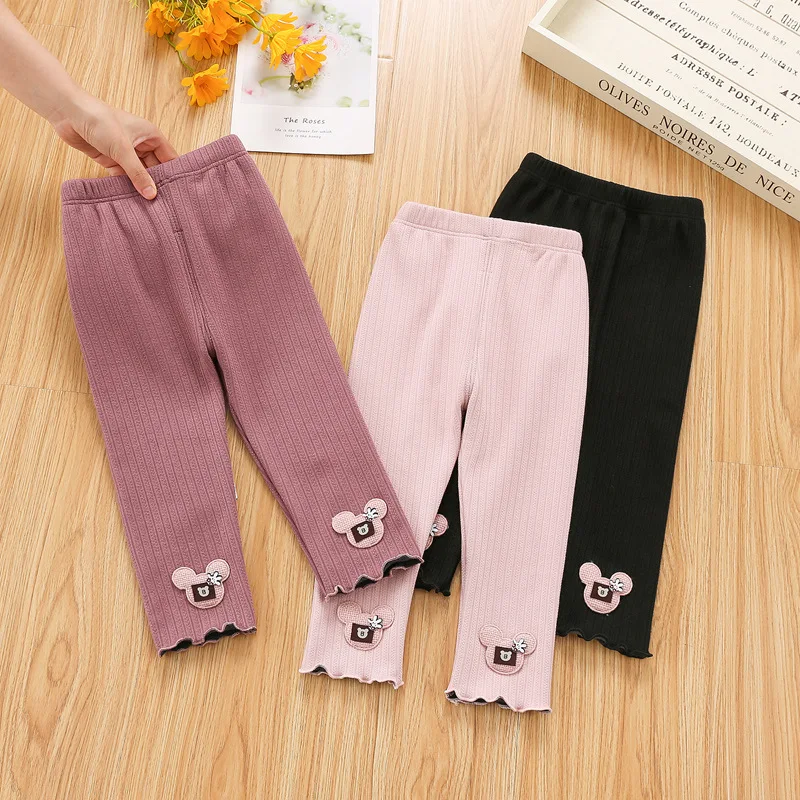 

Леггинсы для маленьких девочек, плотные теплые осенне-зимние милые брюки, бархатные штаны для девочек, детские брюки для маленьких девочек