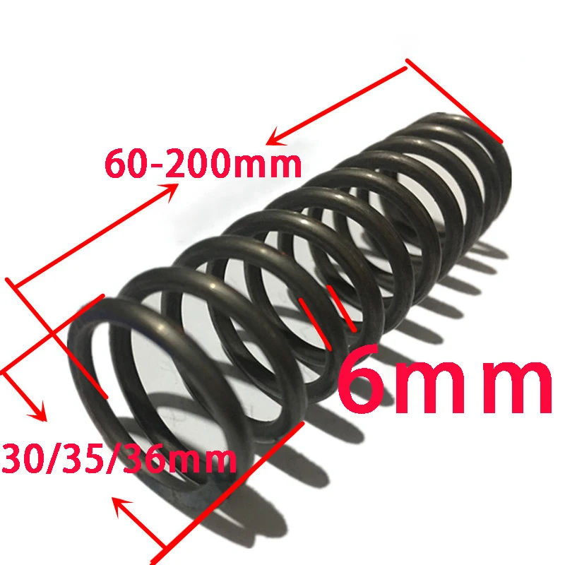 

Custom Heavy Duty Large Big Shock Absorber Compression Spring Pressure Spring,6mm Wire Dia*mm Out Dia 30/35/36mm*60-200mm Length