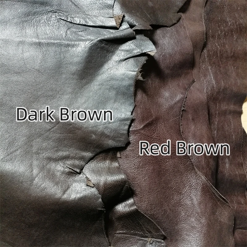 Ultra-Thin Brown Oil Wax Sheepskin Leather for DIY Handmade Projects