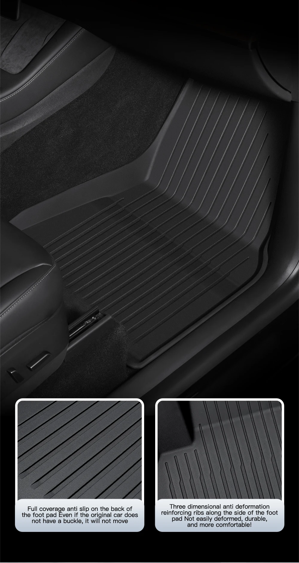 For Tesla Model 3 2021-2023 Model 3 Highland 2024 TPE Floor Mats Waterproof Lugg