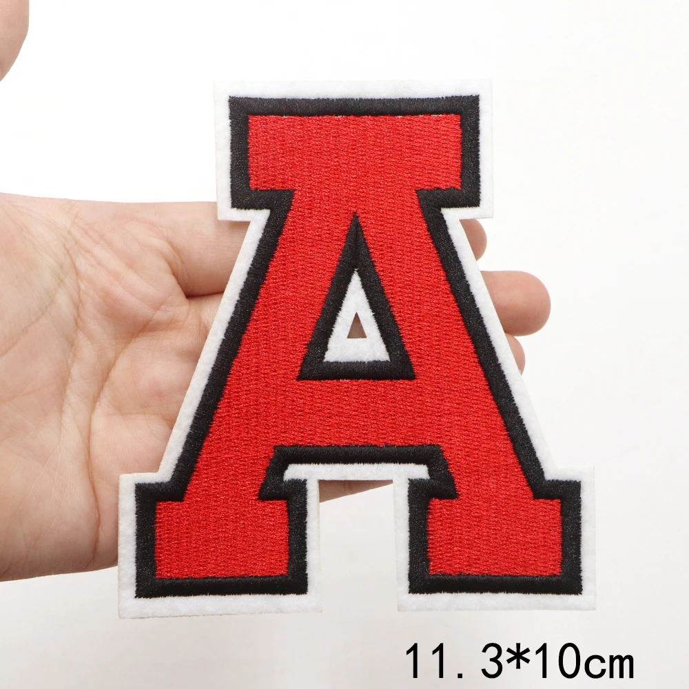 1pc große 11,3 cm redenglish Brief Patches für Kleidung Hut Jacke shose nähen Stickerei Applique Patches auf Kleidung dekorieren DIY – Detail 4
