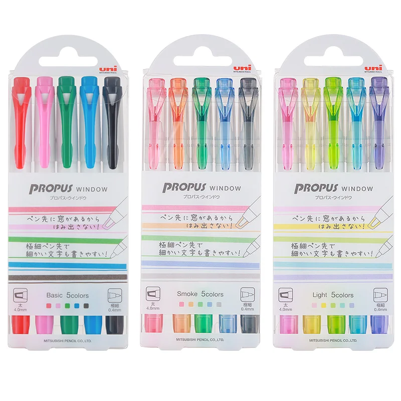 5colorsSetJapanUniMitsubishiHighlighterPUS103T102TPROPUS