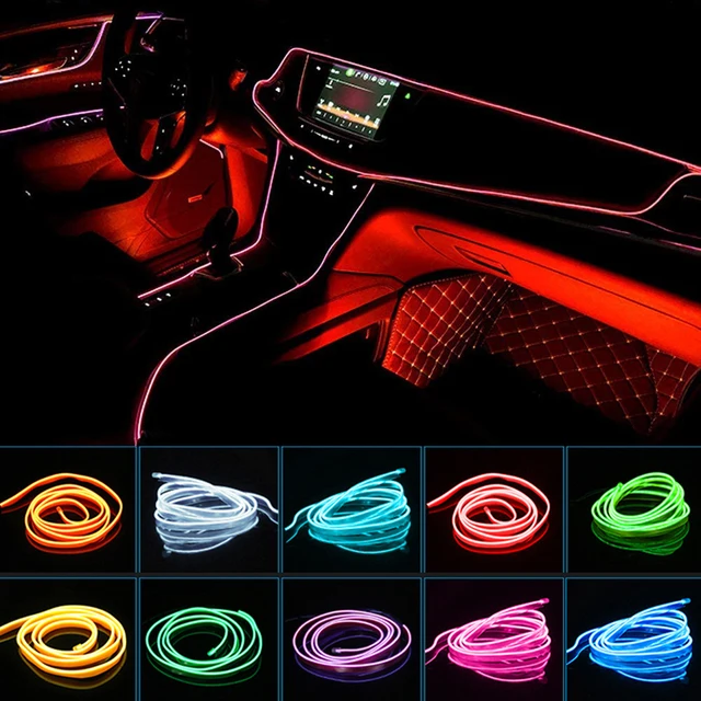 USB LED Strip Car Interior Atmosphere Light Neon EL Decoration Light Strip For Car Dashboard Ambient Wire Light Room Night Lamp 1