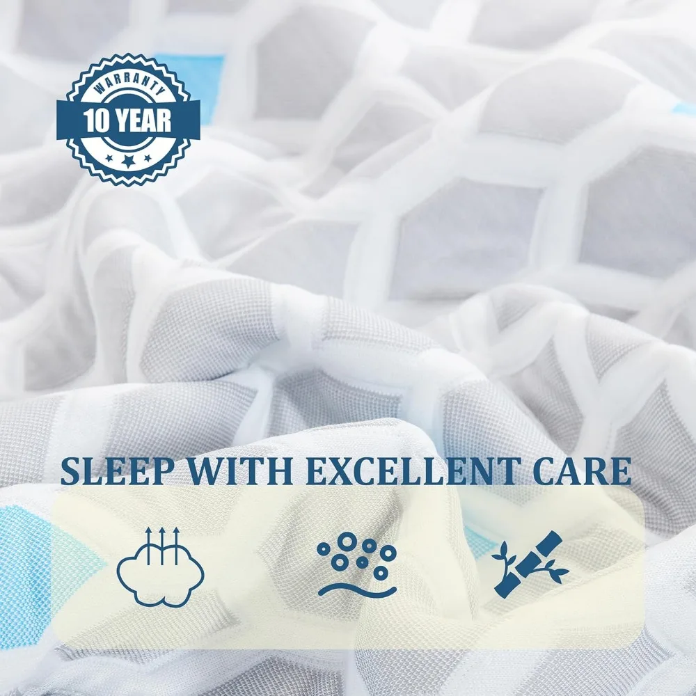 Twin size,Charcoal Gel Cooling Memory Foam Mattress in a Box,Medium Fiberglass Free Mattress Made in USA,CertiPUR-US Certified 3