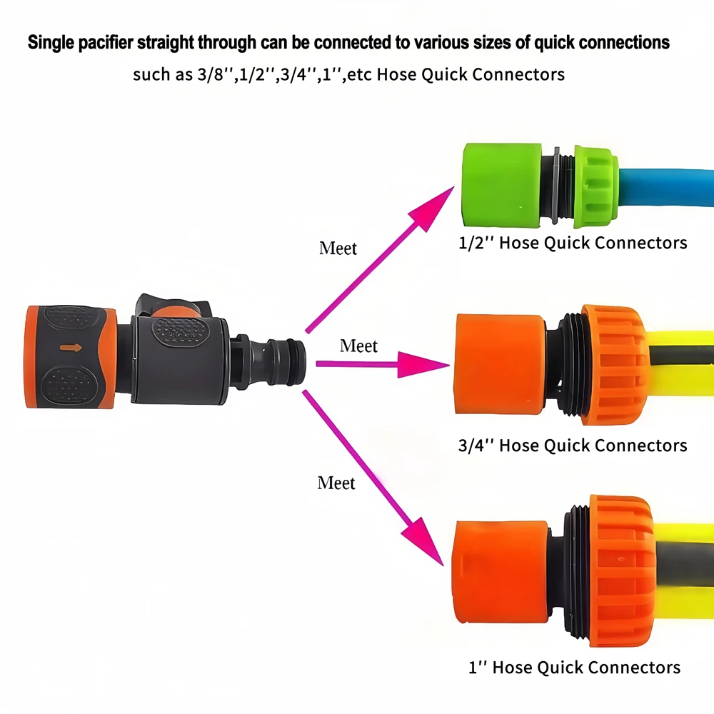 Quick Connect Garden Hose Adapter Ball Valve Fits 1/2" 3/8" 3/4" etc Hose Quick Connectors for Lawn/Garden/Car Washing