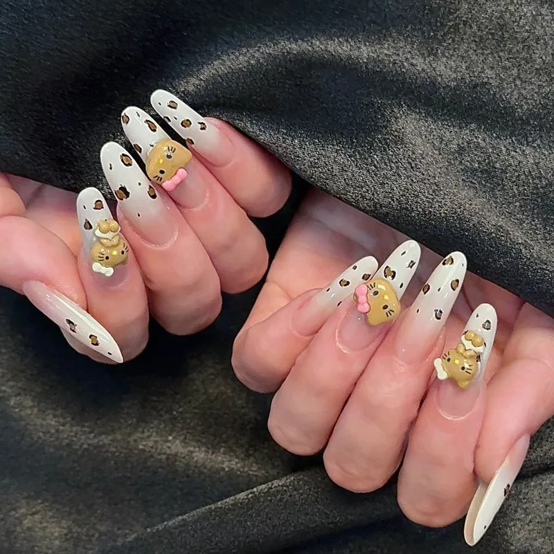 

Hello Kitty Manicure Kawaii Sanrio Cute Anime Original Design Dopamine Y2K Spicy Girl Beautiful Nail Advanced Sense Decoration