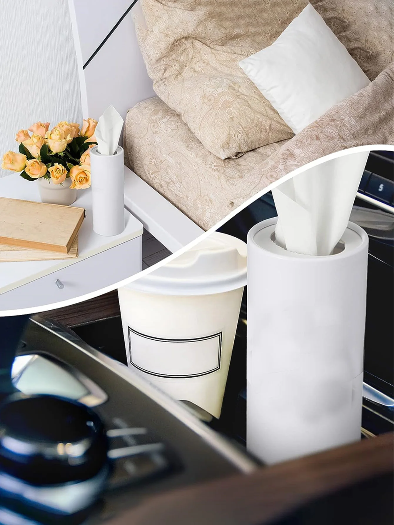 5PCS 16cm Cylindrical Tissue Box Car Tissue Box Holder Home Practical Creative Advertising Tissue Tube BLACK Kitchen Living Room 3