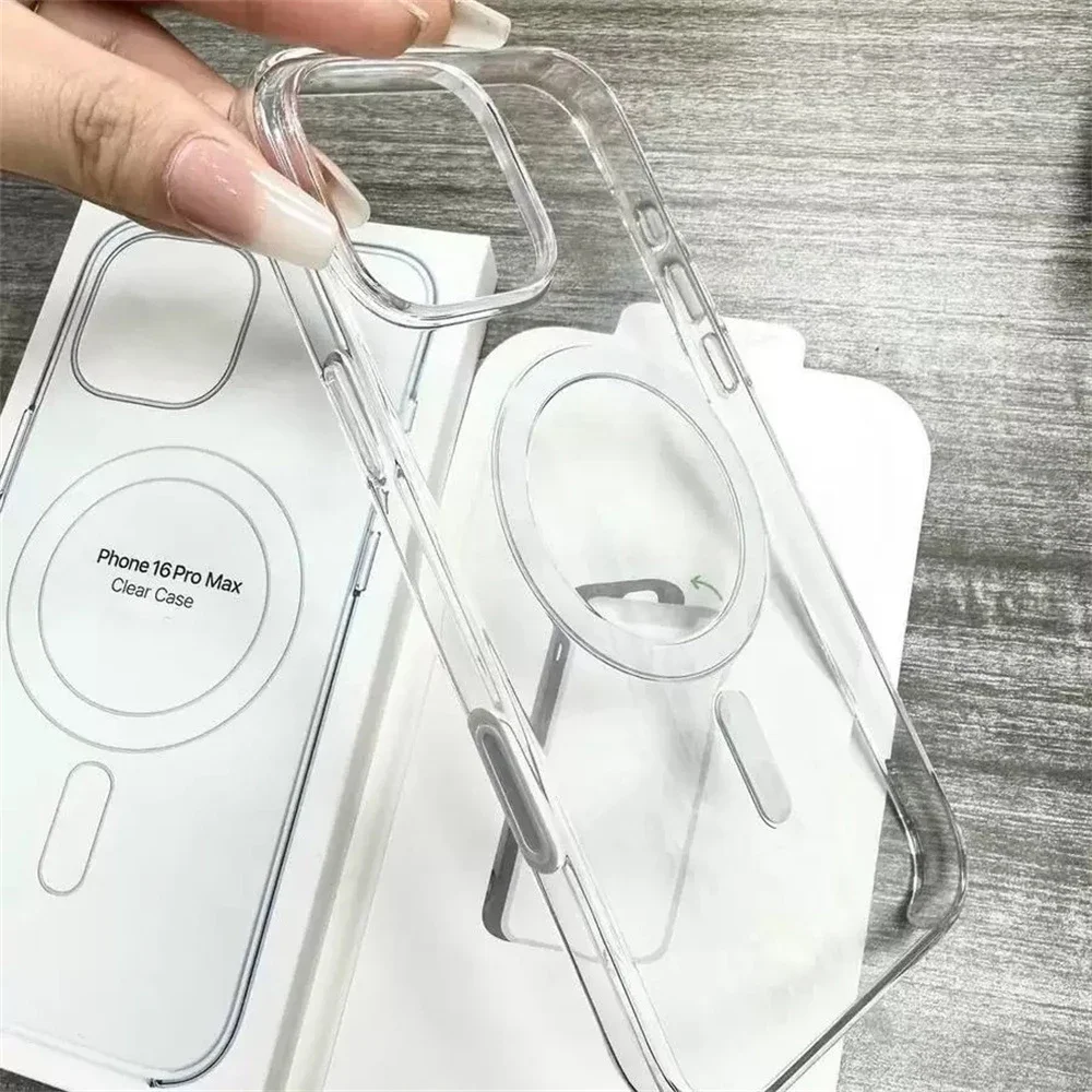 Sleek Transparent Protective Case with MagSafe Wireless Charging Compatibility