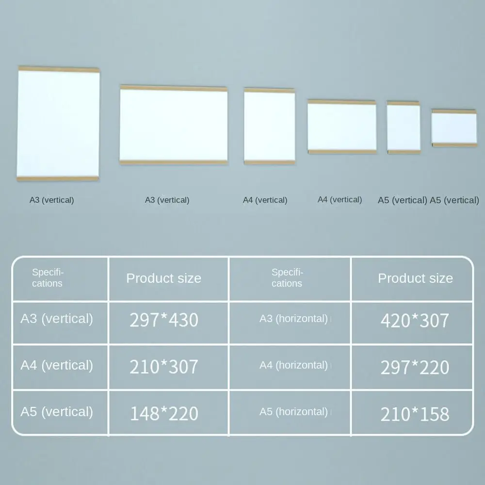 Durable Acrylic Display Frame Magnetic A3/A4/A5 Business License Frame Transparent Wall Mounted Certificate