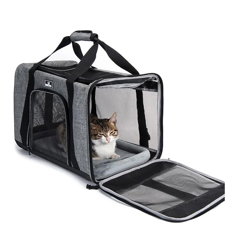 

Dog Cat Carrier Bag Soft Side Travel Carriers TSA Airline Approved Transport Large Size Pet Moving Backpack Bag Accessories