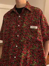  Floral Print HIP HOP Loose Shirts for Men Women Summer Beach Vocation Hawaiian Shirt Casual Shirts Cardigan Slim Fit  Shirt Men 