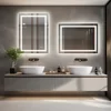 LUVODI Dual Lights Crystal Clear LED Bathroom Mirror Flicking-Free Defog Waterproof Makeup Mirror 2