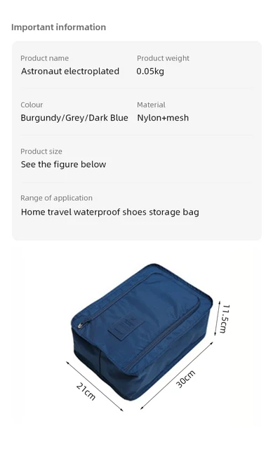 Borse Scarpe Da Viaggio Impermeabili - Set Di 6 | Organizzatore Valigia | Per Scarpe E Accessori - Foto 9