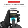 Black Winter Warm Full Waterproof Fingers Cycling Outdoor Sports Running Motorcycle Snowboard Touch Screen Fleece Skiing Gloves 3