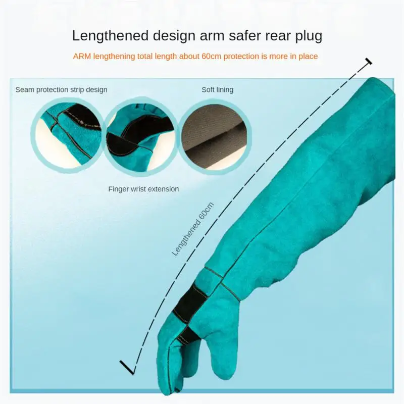 Anti-Bite Safety Gloves Multi-function Ultra Long Leather Pets Grip Biting Protective Gloves For Catch Dog Cat Reptiles Animal