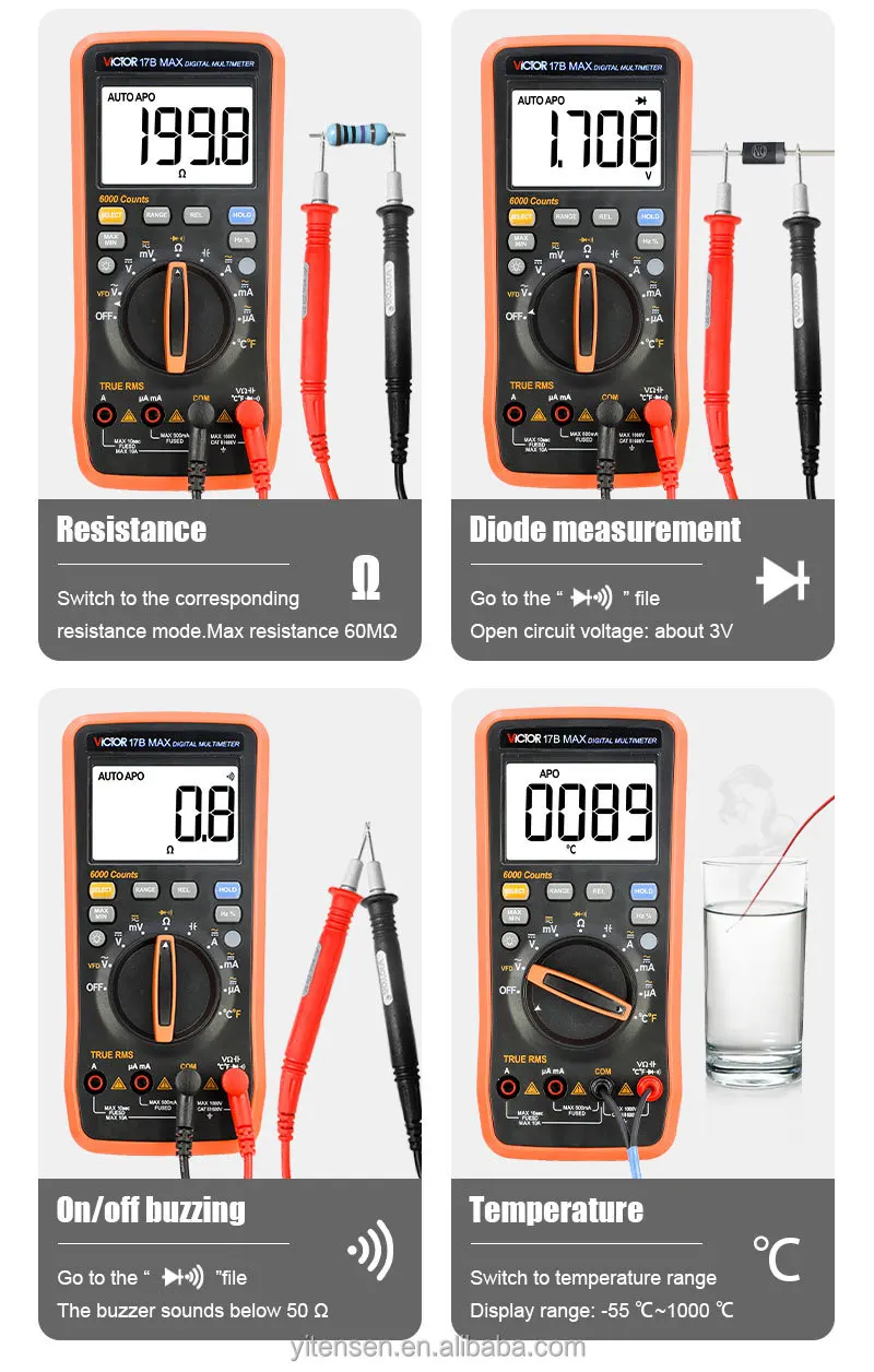 17B MAX HIGH-PRECISION MULTIMETER 6000 Word Display Large Screen High-definition