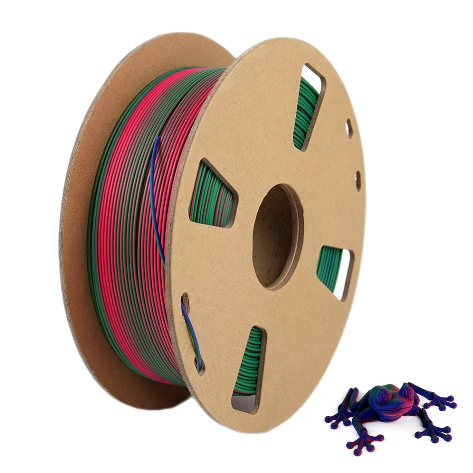 Newest Matt Filament PLA 1kg 1.75mm Filament Dual Color Matt 3D Printing Material Tricolor PLA Matt Filament  3D Printers