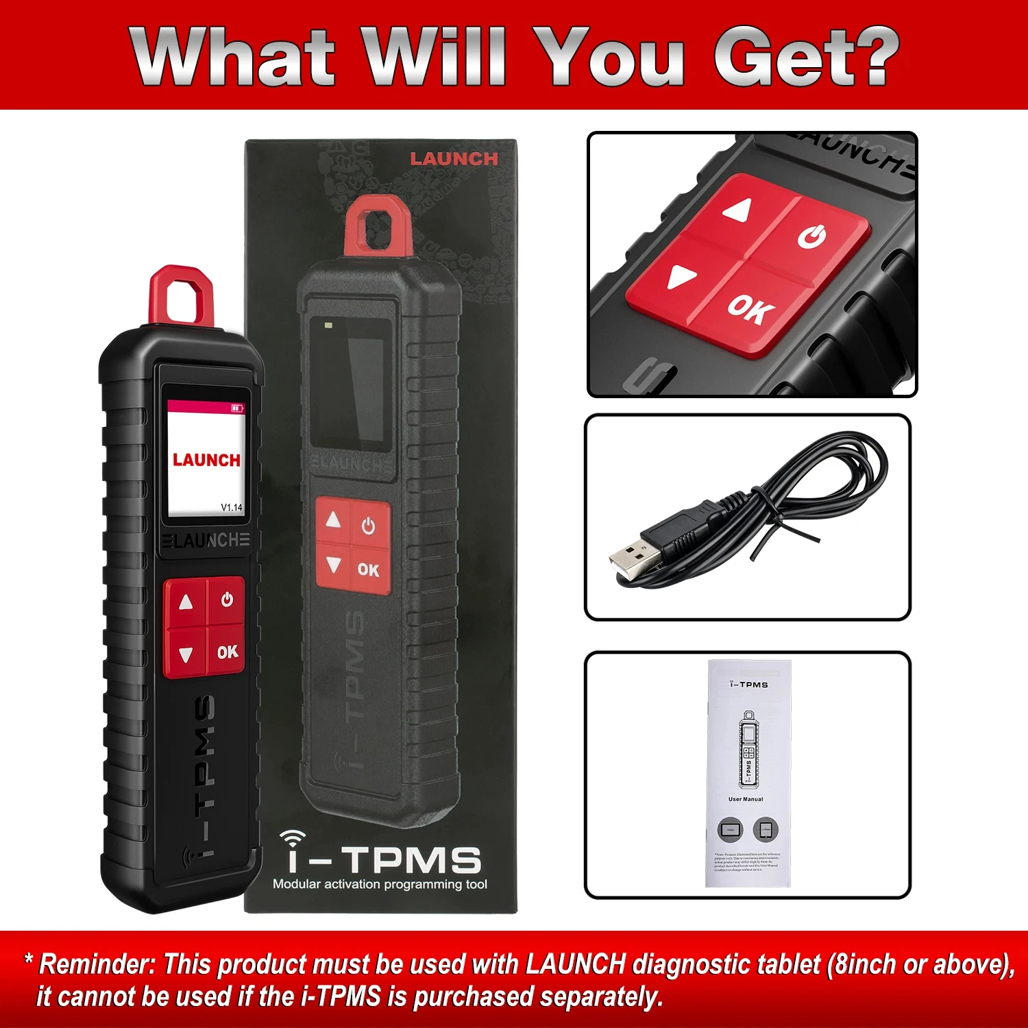 TSGUN 타이어 압력 감지기, LAUNCH X431 TPMS X431 TSGUN X431 i-TPMS 업그레이드, i-TPMS 앱 및 X431 V V