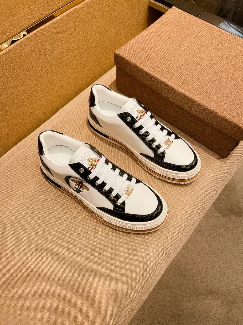 New leisure leather men sneakers light luxury tide brand fashion Sport shoes soft sole Running Shoes