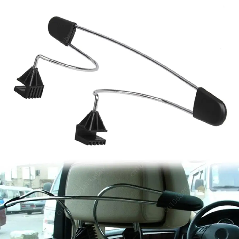 1/2Pcs Black Headrest Seat Metal Stainless Coat Hanger Clothes Jacket Suits Shirts Holer Car 47cm car coat hanger car hook