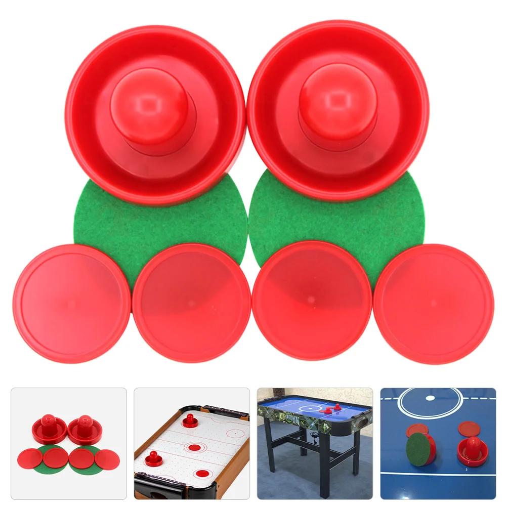 Table Hockey Tabletop Parts Putter Racket Pucks and Paddles Abs for Pushers Child 8 pcs hockey handles paddles replacement air pushers birthday present supplies child