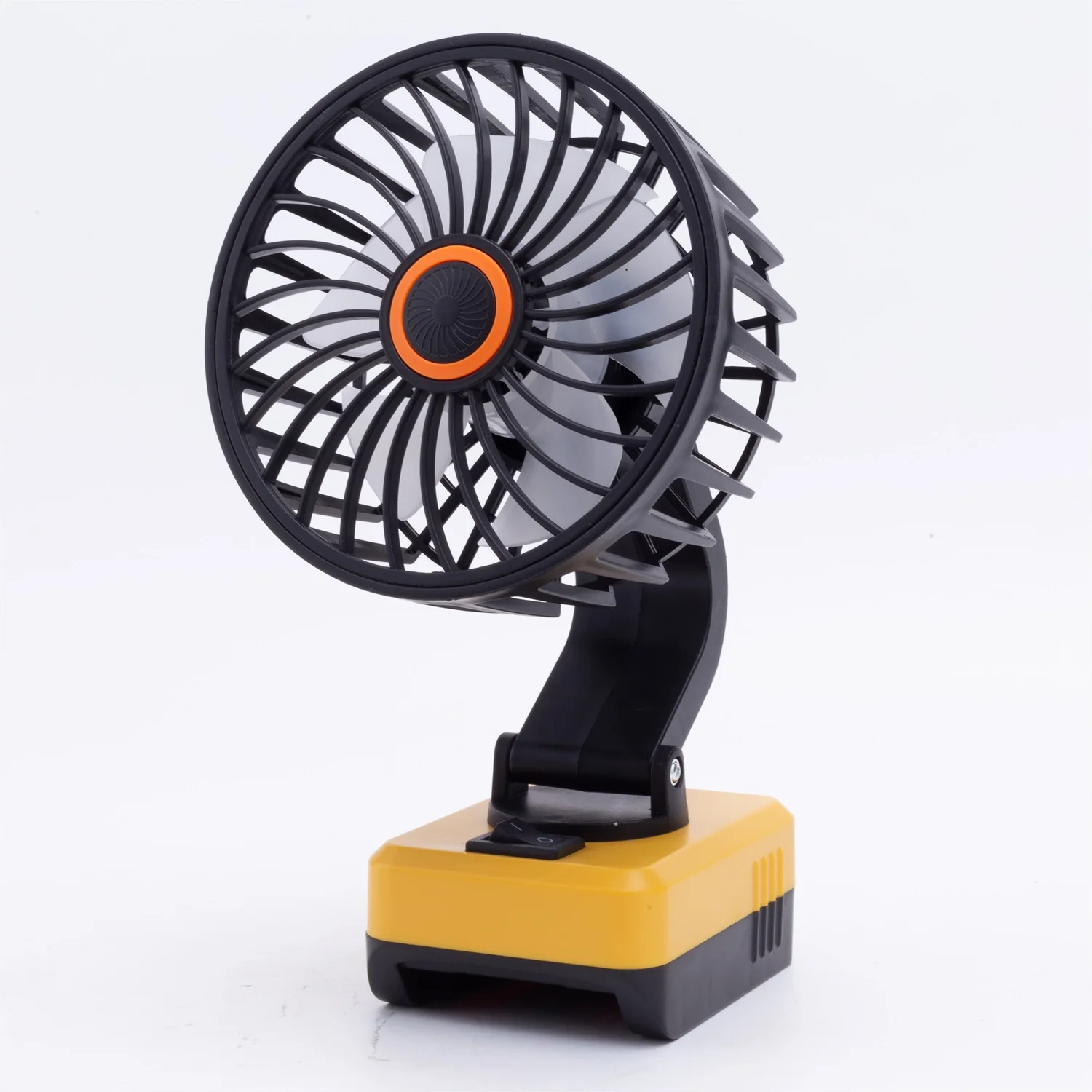 Tragbarer Elektroventilator für DeWalt 18V DCB Lithium-Akku mit USB-Anschluss Ladeports Outdoor 180° ° Verstellbarer Werkstatt- und Baustellenventilator