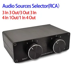 4 In 1 Out  3 in 3 out  Audio INPUT RCA Signal Cable Splitter Selector Switcher Switch Schalter Source Connector 1 in 4 out