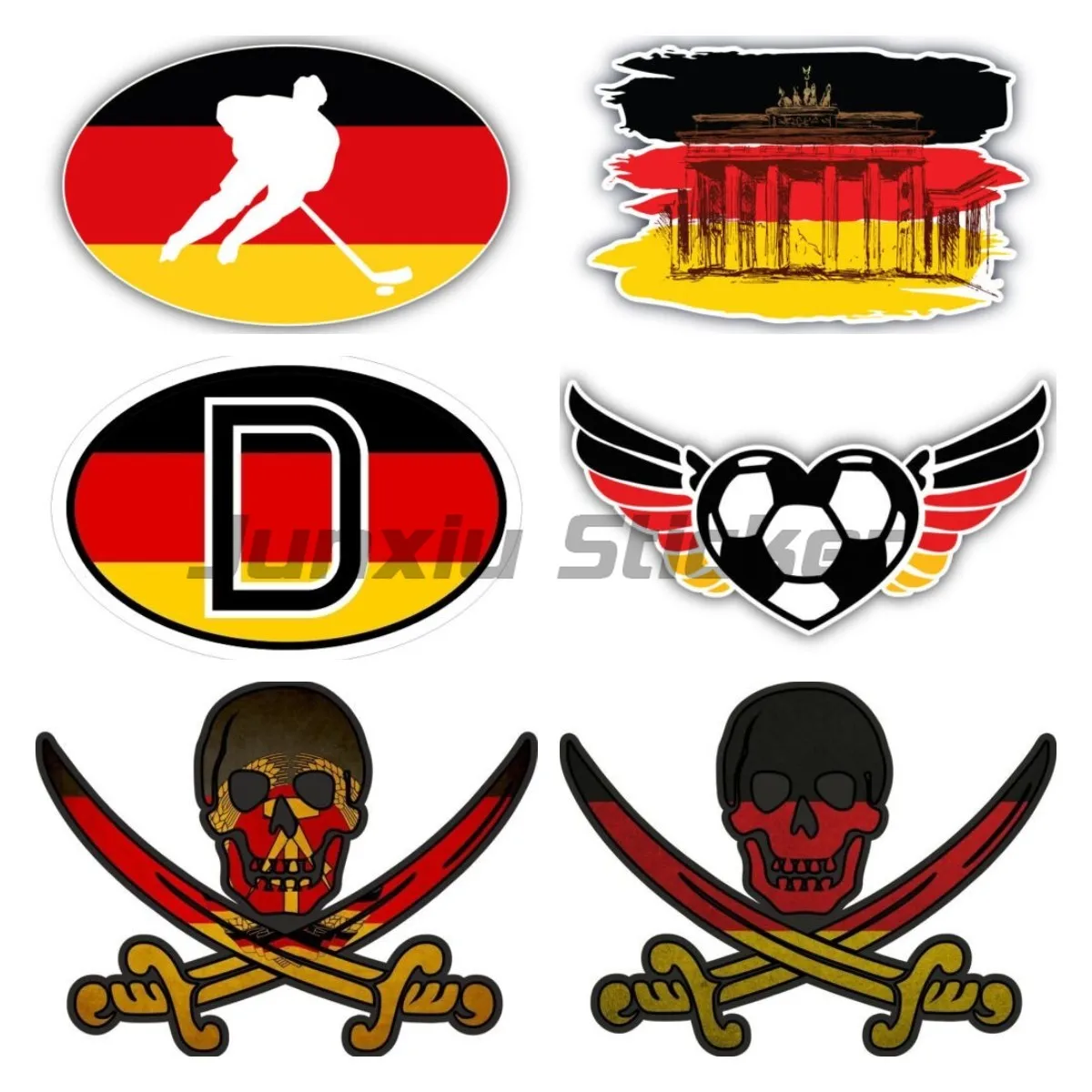 

German Flag Car Sticker Flexible Decal Accessories Vinyl For Mobile Phone Laptop Waterproof Decal