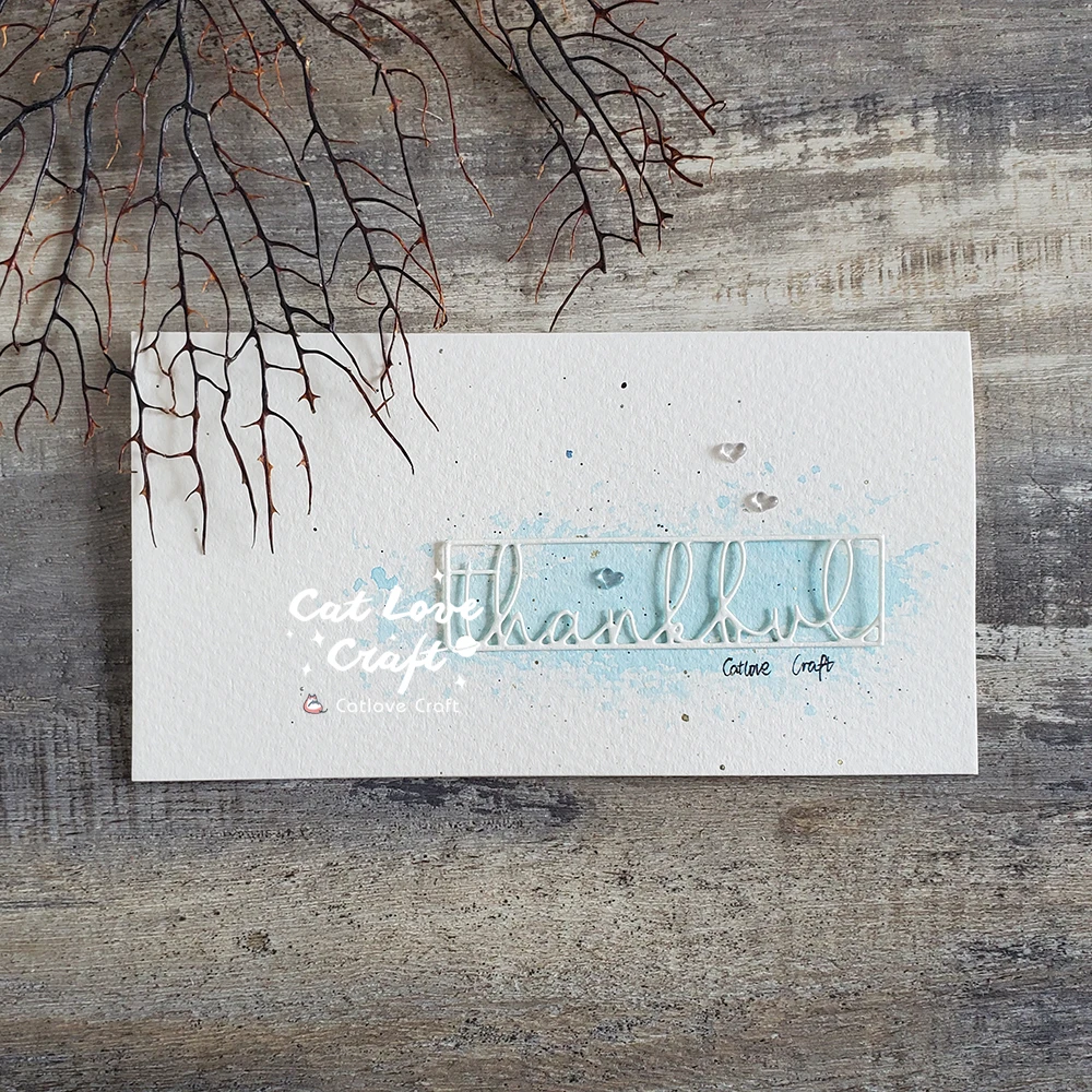 Catlove 감사하는 단어 프레임 금속 절단 다이, 스크랩북 몰드 스텐실 다이 컷 카드 제작, DIY 공예 엠보싱, 새로운 다이