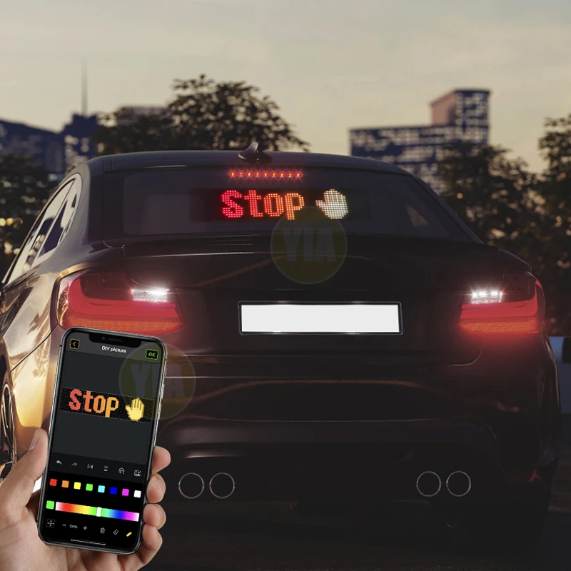 

Led Flexible Neon Advertising Screen DIY Pattern Car Rear Window Display Screen Scrolling Caption Panel USB Cafe Bar Store Sign