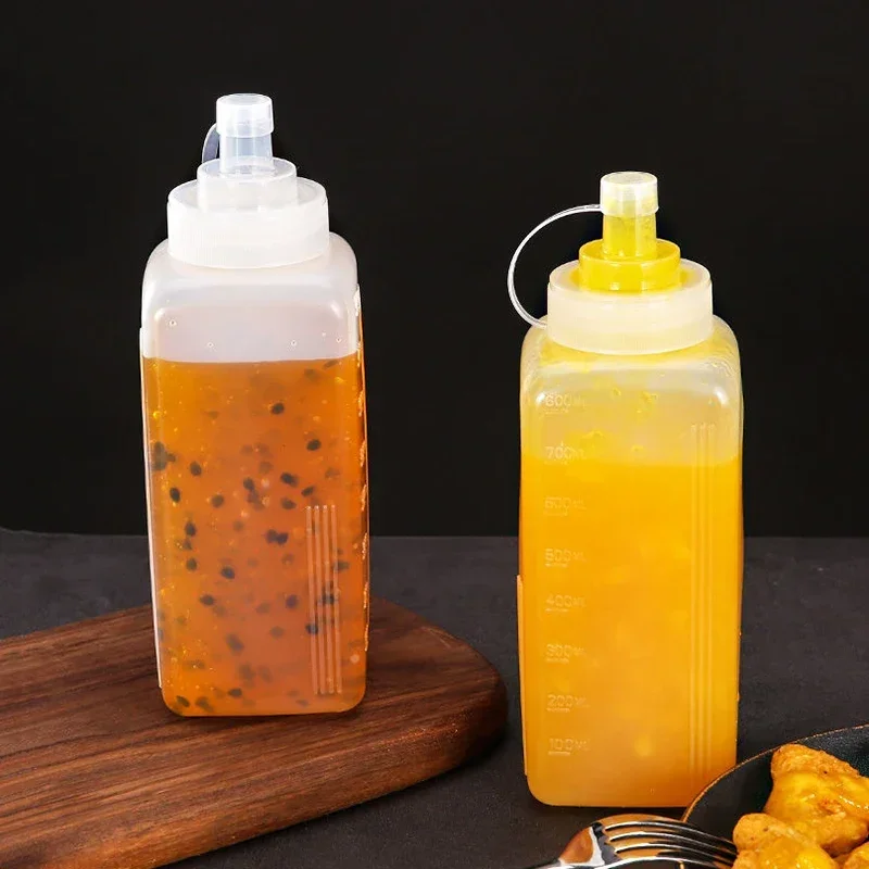 1000ml Large Caliber Squeeze Sauce Bottle Dustproof Condiment Dispenser for Kitchen Salad Olive Oil Seasoning Gadgets