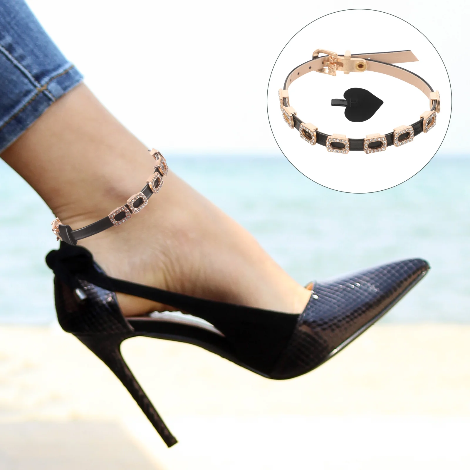 

1 Pair High Heels Anti-loose Shoe Straps Heels Ankle Straps Decorative Heel Straps for Women