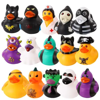 2/6/12 PC Halloween Rubber Ducks Halloween Ducks for Jeeps with Various Halloween Characters Novelty Rubber Duck Toys 1