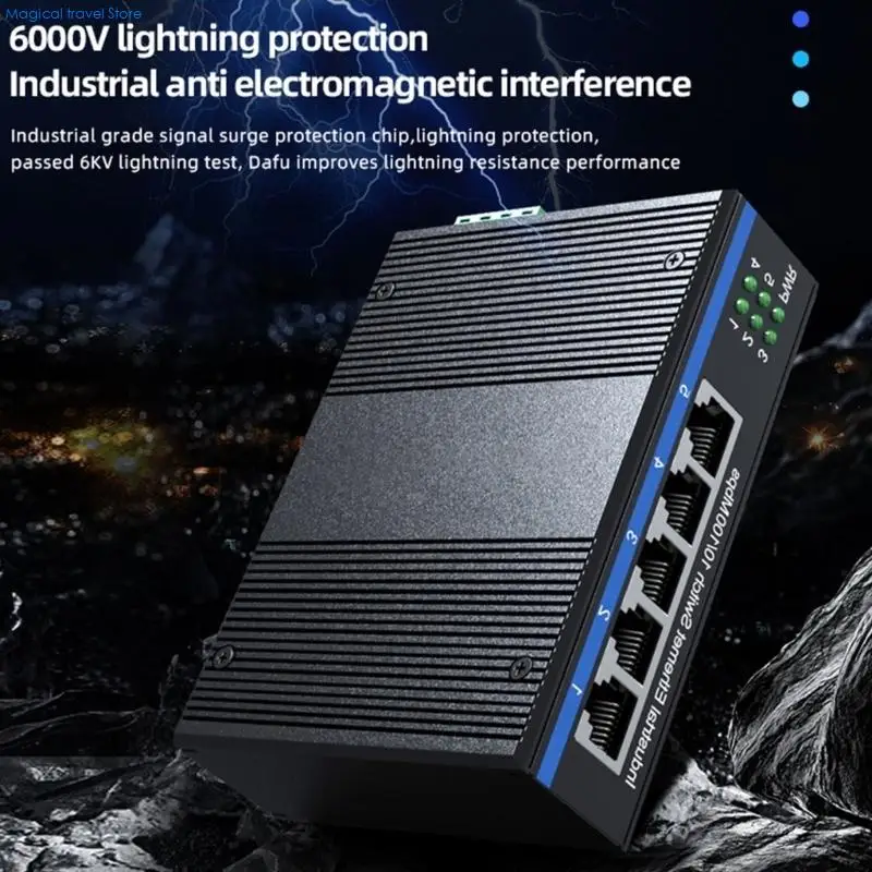 N2UB 8 포트 1000Mbps 산업용 스위처 네트워킹 이더넷 스위처 DIN 장착 플러그 앤 플레이 설치 산업용