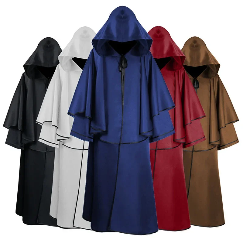 

New European And American Medieval Halloween Hooded Long-Sleeved Cloak Wizard Cape