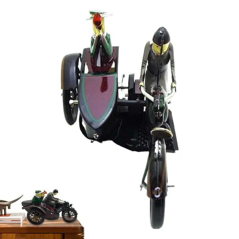 Three-wheeled Motorcycle Toy Handmade Motorcycle Ornaments Three Wheeled Desktop Decorations Alloy Vintage