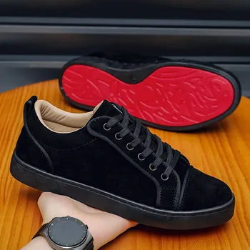 2026 New Trendy Round Toe Men Casual Flats Comfortable Non Slip Hard Wearing Sport Shoes Cross Tied Concise Lightweigh Sneakers 1