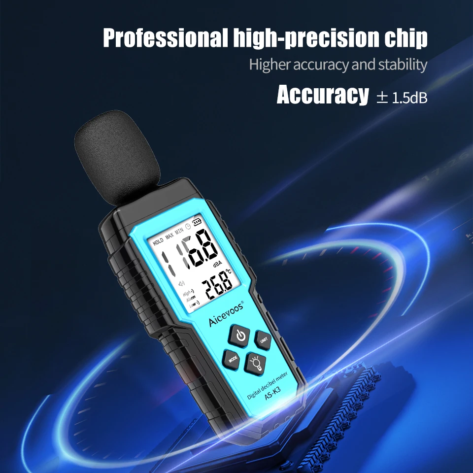 Aicevoos Digital Sound Meter Decibelimeter 30~130dB Measure Decibels Sound Level Noise Decibelios Decibel Monitor 3