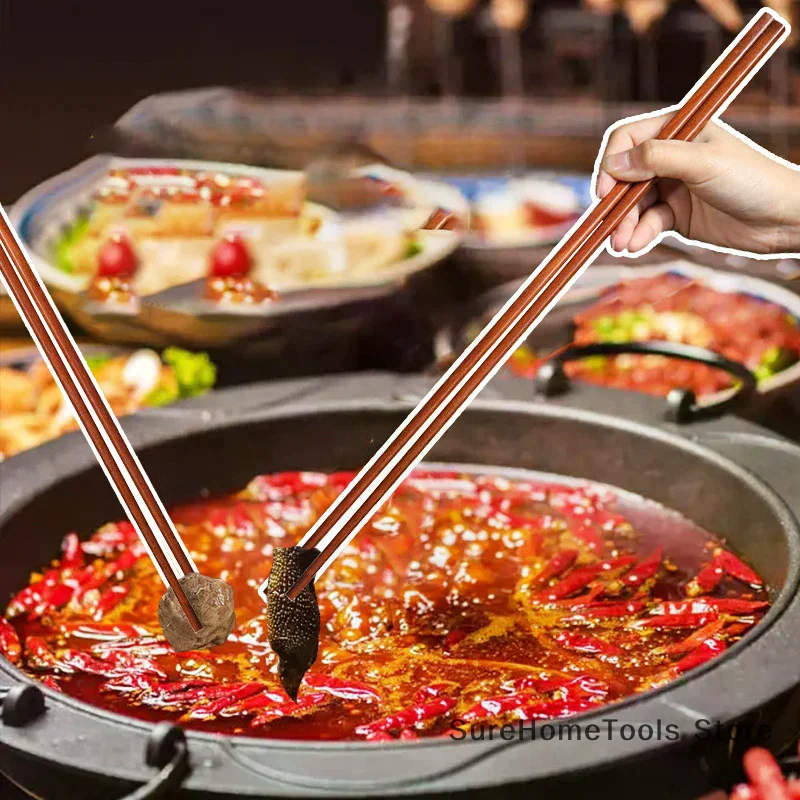 Extended Wooden Chopsticks, Noodle Chopsticks, Rice Noodle Hot Pot Long Chopsticks 32cm 42cm Long, Wooden Chopsticks